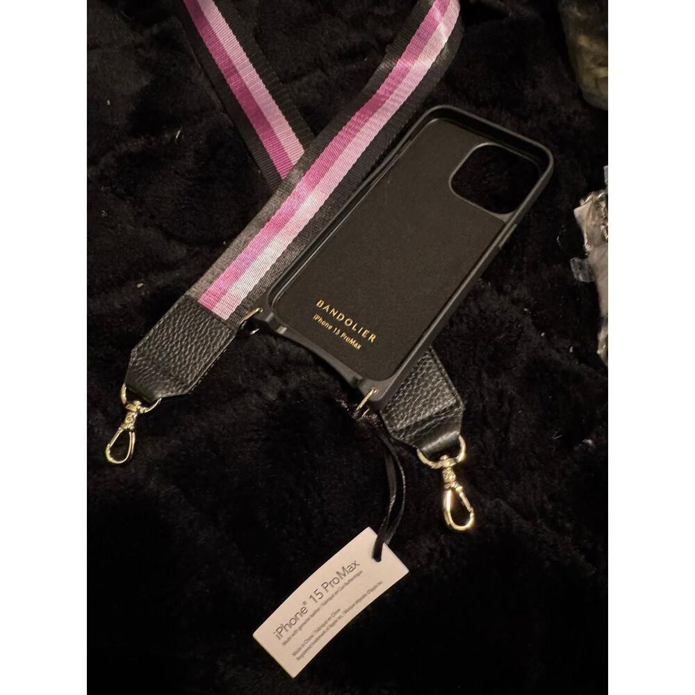 bandolier authentic purple black stripe skye strap & 15pro max case nwt - Picture 1 of 1